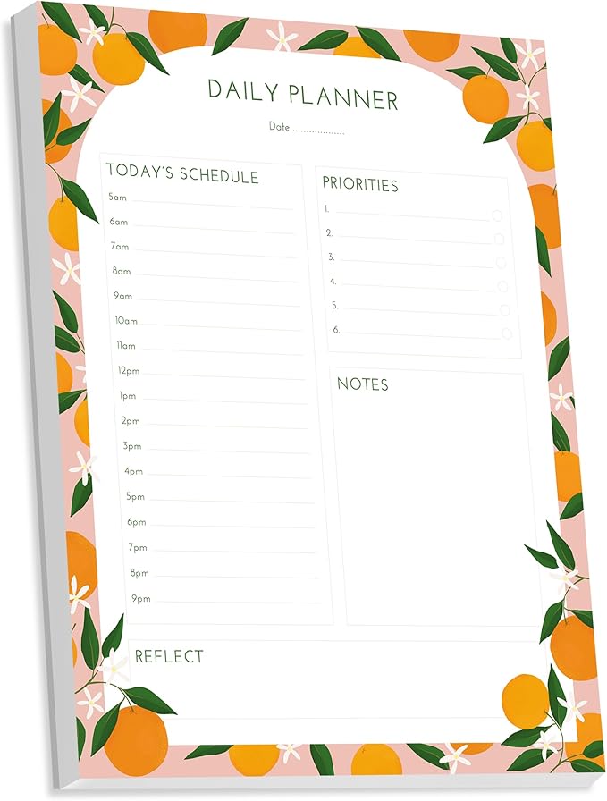 Bliss Collections Daily Planning Pad, To Do List Notebook - Undated Tear-Off Sheets Notepad - Work Calendar, Organizer, Scheduler for Goals, Tasks - Daily Planner (Fruit), 8.5" x 11", 50 Sheets-Ruum Studio Home