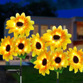 Outdoor Solar Garden Stake Lights,Upgraded LED Solar Powered Light with 3 Sunflower, Waterproof Solar Decorative Lights for Garden, Patio, Backyard (2 Pack 8 Flower)-Ruum Studio Home
