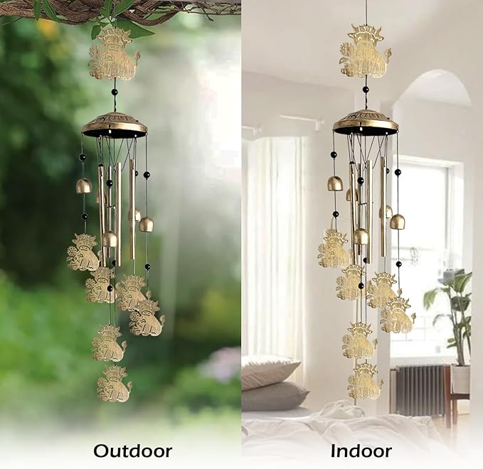 Highland Cow Wind Chimes for Outside,Metal Highland Cow Decor Windchimes Indoor/Outdoor Garden Patio Yard Home Decoration,Gifts for Men Women,Mom Grandma Wife Friends Birthday, Sympathy Memorial-Ruum Studio Home