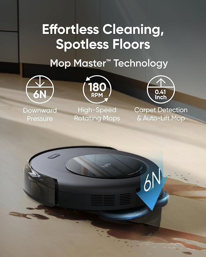 eufy Robot Vacuum Omni C20, Robot Vacuum and Mop Combo, Self Emptying, Auto Mop Washing and Auto Drying for Hands-Free Cleaning, 7000 Pa Powerful Suction, 3.35-Inch Design, All-in-One Station-Ruum Studio Home