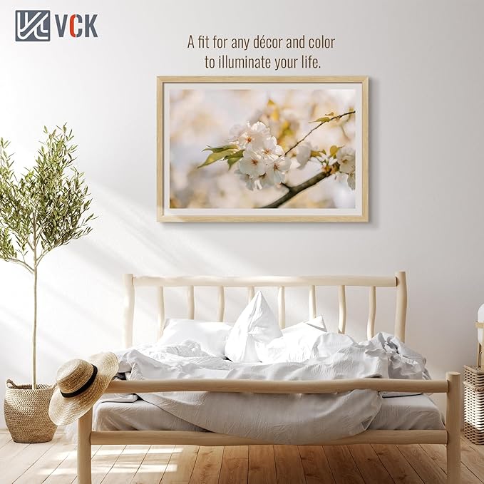VCK 27x40 Oak Poster Frame 3 Pack, Natural Solid Wood Picture Frames, Wall Gallery Frame-Ruum Studio Home