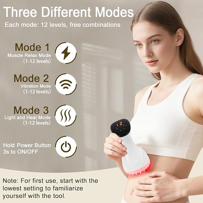 2025 Upgraded Lymphatic Drainage Massager Body Sculpting Machine Helps Reduce Stretch Marks & Cellulite for Legs, Arms & Belly Anti Cellulite Massage Tool with Light Heat & Vibration-Ruum Studio Home
