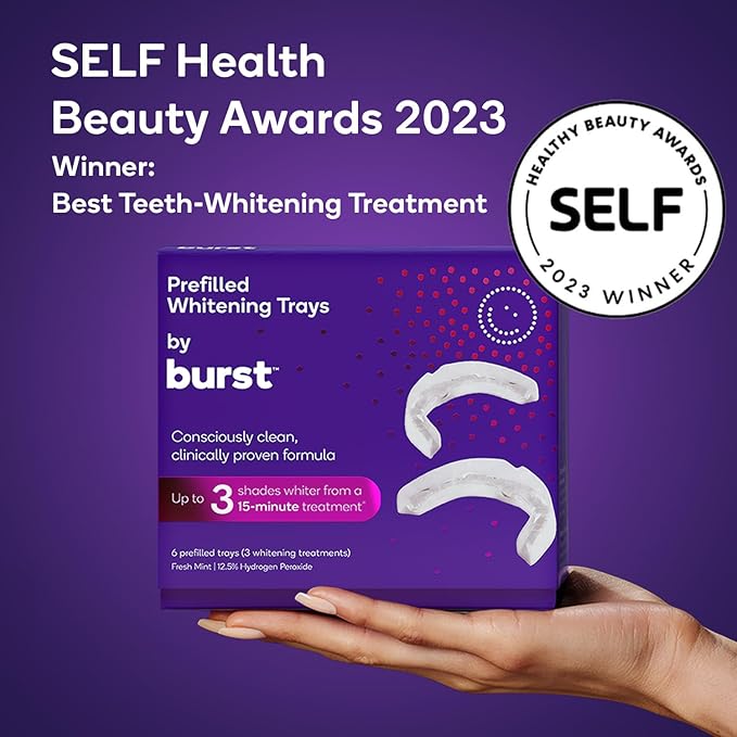 BURST Sensitive Teeth Friendly Whitening Kit | 3 Treatments with 12.5% Hydrogen Peroxide | Up to 3 Shades Whiter After First Use | Prefilled Gel Trays-Ruum Studio Home