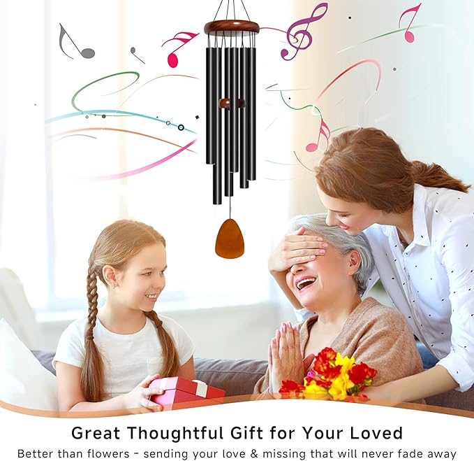 Wind Chime for Outside, 32 inch Aluminium Metal Wind Chimes, Relaxing Soothing Wind Chimes Outdoor, Decoration for Garden, Patio, Yard, Home, Gift for Mother's Day, Birthday(Waterdrop)-Ruum Studio Home