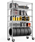 Steel Storage Shelving 6-Tier Utility Shelving Unit with Wheels, Steel Organizer Wire Rack for Home,Kitchen,Office,Garage,17.7" D x 47.2" W x 76.7" H-Ruum Studio Home