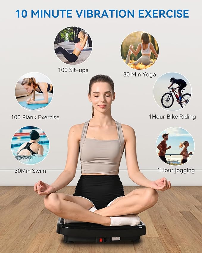 Vibration Plate Exercise Machine, Vibration Plate Platform for Lymphatic Drainage, 200 Adjustable Speeds Power Shaping Vibrating Plate Helps Weight Loss, Shaping, Max Weight 450 Lbs-Ruum Studio Home