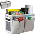 Bedside Caddy, Bedside Hanging Storage Organizer for College Dorm Bed, Bunk and Hospital Beds, Can be Placed Books, Phones,Keys, Glasses，Magazine Holder (Grey, 1)-Ruum Studio Home