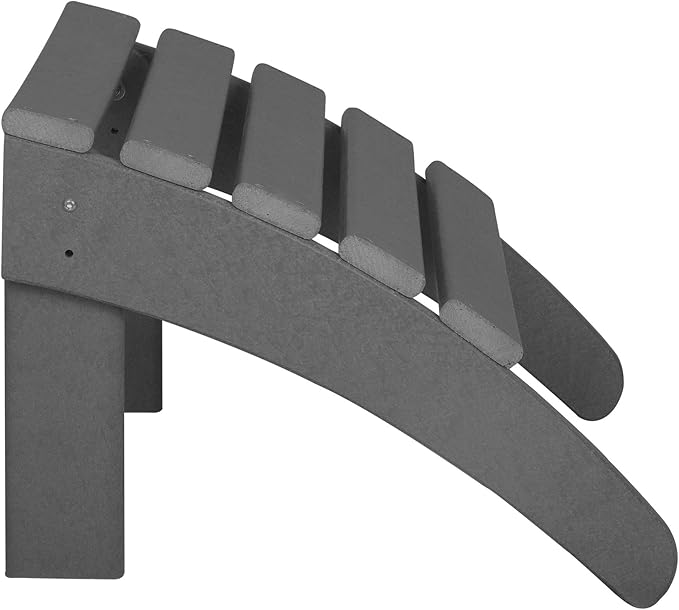 WestinTrends Outdoor Ottoman, Patio Adirondack Ottoman Foot Rest, All Weather Poly Lumber Folding Foot Stool for Adirondack Chair, Widely Used for Outside Porch Pool Lawn Backyard, Gray-Ruum Studio Home