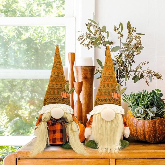 Lovinland Fall Decor - Fall Decorations for Home - Cute Thanksgving Gnomes Plush Doll for Office, Indoor, Room, Mantel, Shelf, Tiered Tray, Porch, Desk, Harvest Table Centerpieces - Autumn Gifts-Ruum Studio Home
