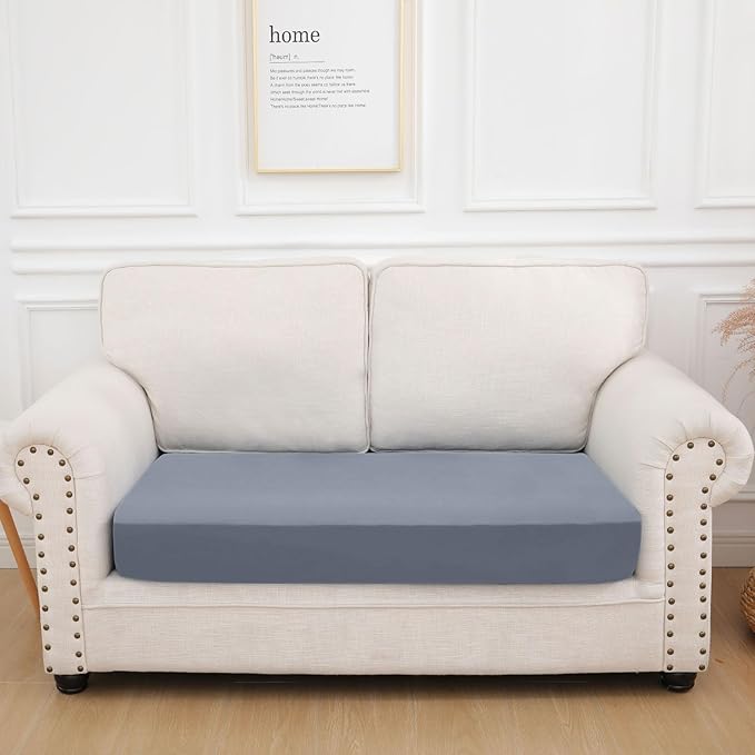 hyha Waterproof Couch Cushion Covers, Stretch Sofa Couch Seat Slipcover for Dog Washable, Non-Slip Waterproof Outdoor Cushion Covers for Patio Furniture Replacement (1 Piece for Medium, Grey)-Ruum Studio Home