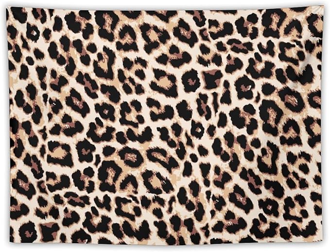 HZOHNAGO Leopard Print Tapestry Rustic Brown Leopard Wild Animal Printed Wall Tapestry Painting Wall Hanging for Bedroom Living Room Dorm 40" W x 30" H-Ruum Studio Home