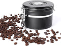 malmo Coffee Canister, Airtight Coffee Container with Date Tracker Lid, Stainless Steel Canister for Kitchen Food Storage (Black, 9oz)-Ruum Studio Home