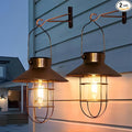 pearlstar Solar Lanterns Outdoor Metal Solar Powered Hanging Lights Waterproof for Barn Wall Yard Garden Patio Garage Balcony Porch Fence Decor, Warm White Edison Bulb (Copper-2pack)-Ruum Studio Home