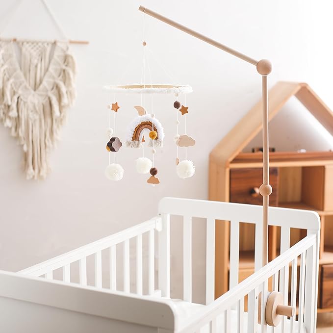 Baby Crib Mobile Arm,HBM Wooden Mobile Arm for Crib Mobile Hanger for Crib Baby Girl Nursery Decor-Ruum Studio Home