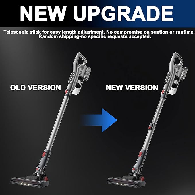 Cordless Vacuum Cleaner, Powerful Battery Vacuum Cleaner Cordless with LED Touch Screen & 2 Speeds, Lightweight Stick Vacuum Cleaners for Home, Pet Hair & Hardwood Floor,Silver-Ruum Studio Home