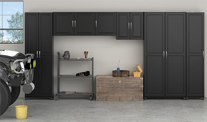 SystemBuild Evolution Kendall 24" Engineered Wood Utility Storage Cabinet Black-Ruum Studio Home