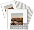HAUS AND HUES Square Picture Frames 12 x 12 Set of 15 - Photo Gallery Wall Frame Set, Wood Frames With Mat, White Oak-Ruum Studio Home