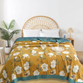 Boho Throw Blanket for Bed - 100% Pure Cotton Ultra Soft Rustic Quilt - Farmhouse Decor Bed Blankets, All Season Rustic Throw for Sofa Couch Chair(80''x 90'', Flower Branch 2)-Ruum Studio Home