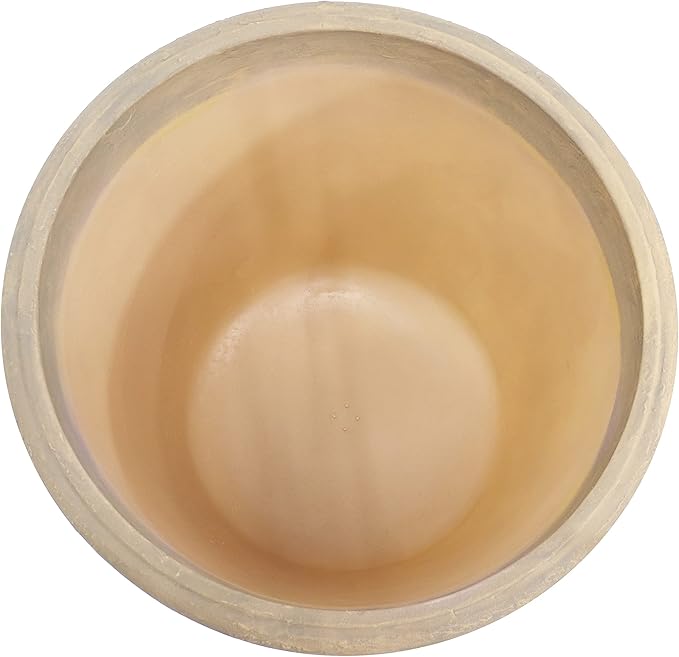 Sunnydaze 24-Inch Anjelica Large Plastic Pot for Plants - Outdoor Polyresin Round Planter with Drillable Drainage Holes - Beige-Ruum Studio Home