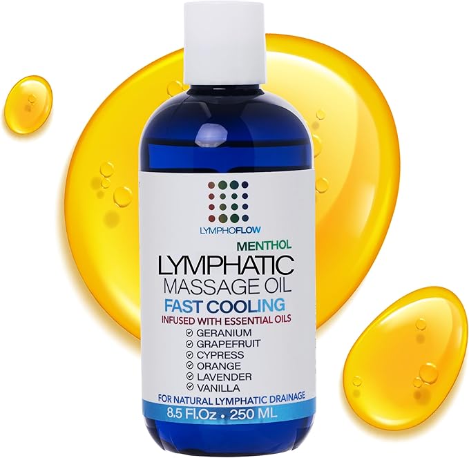 Lymphatic Drainage Massage Oil with Arnica & Coconut Oil, Cooling Menthol for Relief, Post Surgery Recovery & Lipedema, Liposuction, 360 Lipo, BBL, Tummy Tuck, Fibrosis Treatment, 8.5 Oz-Ruum Studio Home
