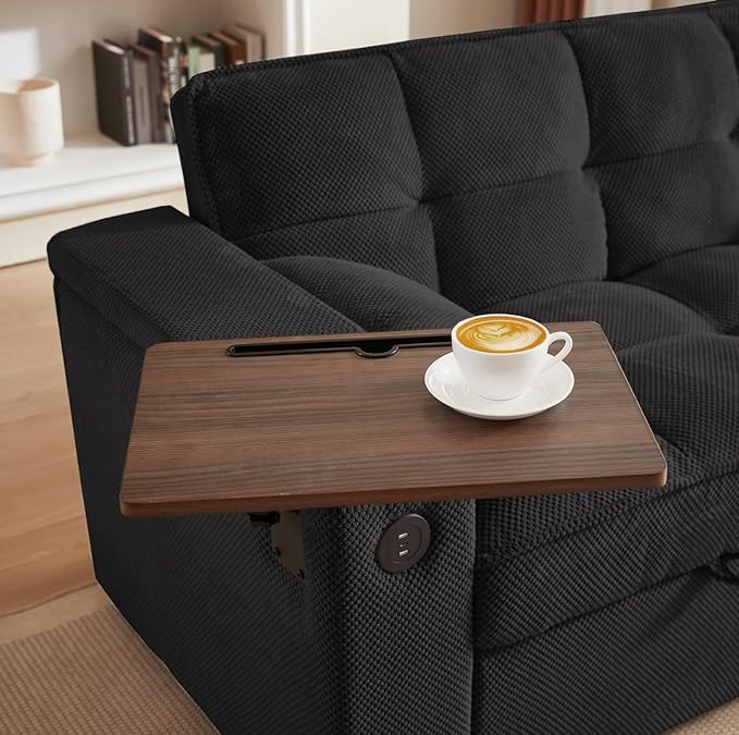 Large Size Convertible Sleeper Sofa Bed,Polka dot Velvet Pull Out Futon Couch with Storage handrails & Rotating Side Tables,Convertible Sofa Couch for Living Room,RV-Ruum Studio Home