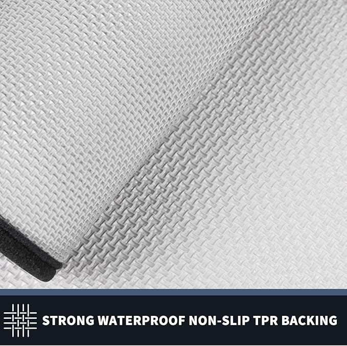 PURRUGS Dirt Trapping Door Mat 32" x 48", Non-Slip/Skid Machine Washable Entryway Rug, Shoes Scraper, Area Rug, Super Absorbent Welcome Mat for Muddy Wet Shoes and Paws, Bluish Grey & Charcoal-Ruum Studio Home