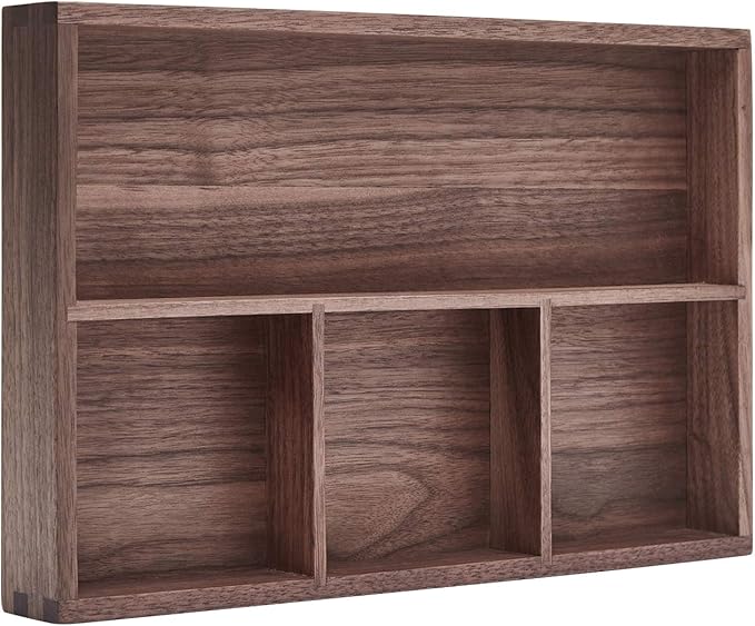pandapark Wood Organizer Tray,Black Walnut,Desk & Drawer Storage Box (Walnut Master)-Ruum Studio Home