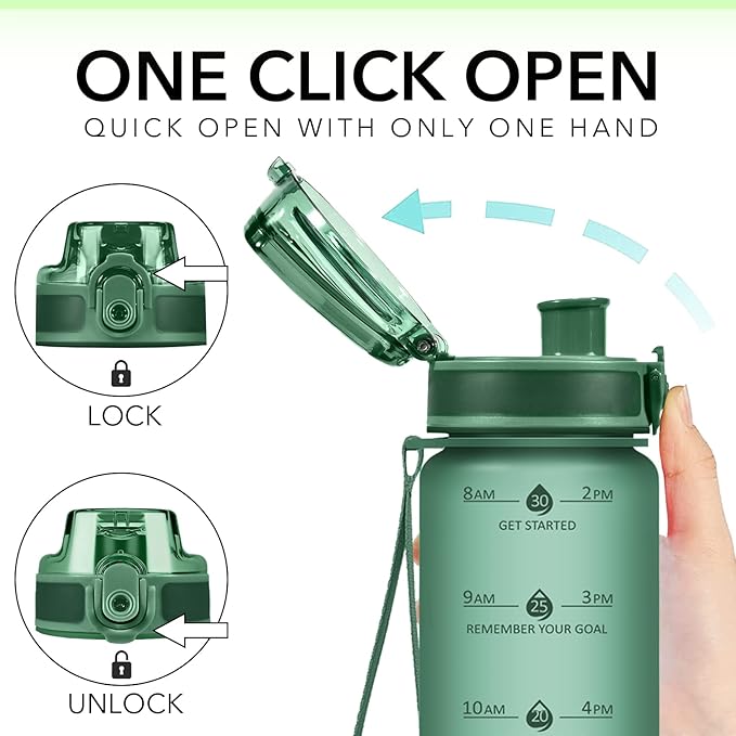 32oz Motivational Water Bottles with Time Marker & Fruit Strainer, Transparent Gradient Color Water Bottle with Times to Drink, Leakproof & BPA Free, Reusable Bottle with Strap (No Straw)-Ruum Studio Home