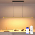 54" Linear Pendant Light Aluminum, 40W Gold Dimmable Kitchen Island Lighting with Remote & App Control, Adjustable CCT (3000K-6000K), Modern Chandelier for Home Office Dining Room Study-Ruum Studio Home