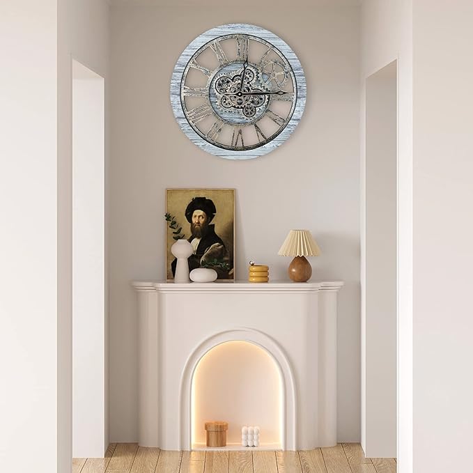 HOIBAI Wall Clock, Clocks for Living Room Decor 20 Inch Big Moving Gears Clock Farmhouse Vintage Rustic Wall Clock for Home Bedroom House Kitchen Wall Decor-Ruum Studio Home