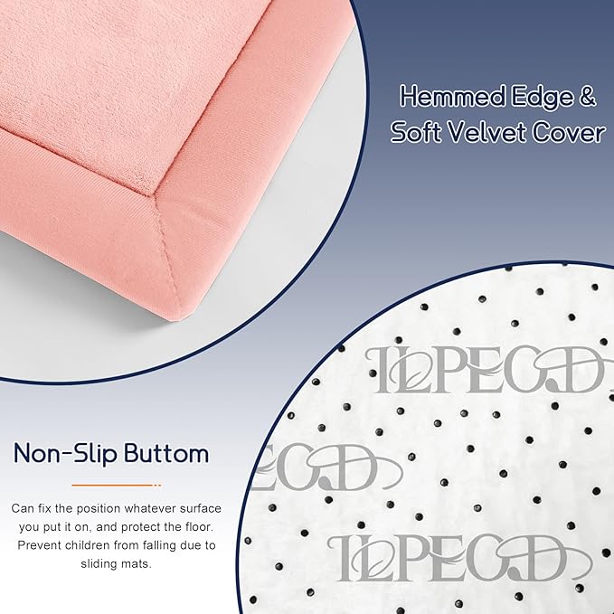 Baby Play Mat for Floor Tummy Time Nursery Rug Muscle Area Rug Playroom Tatami 50 * 50" Memory Foam 1.3" Thick Crawling Mat For Babies,Toddlers, Infants, Kids(Pink)-Ruum Studio Home