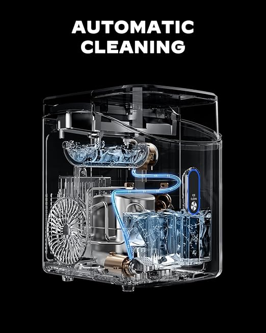 Silonn Nugget Ice Maker Countertop, Pebble Ice Maker with Soft Chewable Ice, Ready in 6 Mins, 34lbs Per Day, One-Click Operation Ice Machine with Self-Cleaning, for Home, Kitchen, Party, RV, Camping-Ruum Studio Home
