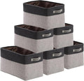 DECOMOMO Small Storage Basket, Closet Storage Bins, Baskets for Organizing Shelves (Grey & Black, Small - 6 Pack)-Ruum Studio Home