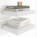 Heimlove 12 Inch Deep Floating Shelves, 12 x 12 inches Long Wall Shelf, Large Extra Display Shelf & Storage Shelf, Rustic Wood Wall Shelves for Fireplace Mantel, White - 2Pack-Ruum Studio Home