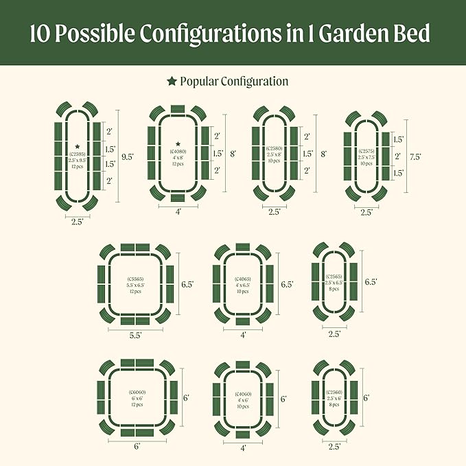 Vego garden 32" Extra Tall Raised Garden Bed Kits, 10 in 1 Modular Raised Planter Box for Vegetables Flowers Fruits Oval Metal Raised Garden Bed- Olive Green-Ruum Studio Home