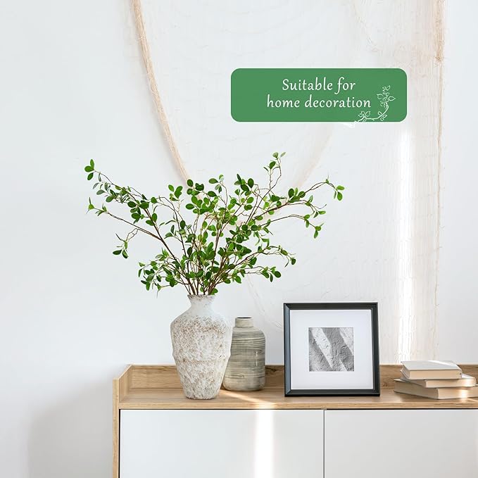 ucky Artificial Realistic Eucalyptus Stems，Decoration Greenery Stems ，43 Inch 4 Pcs, Realistic Touch Flexible Branches, Green Fake Plant, for Home Decor Tables Vases Garden Decoration-Ruum Studio Home