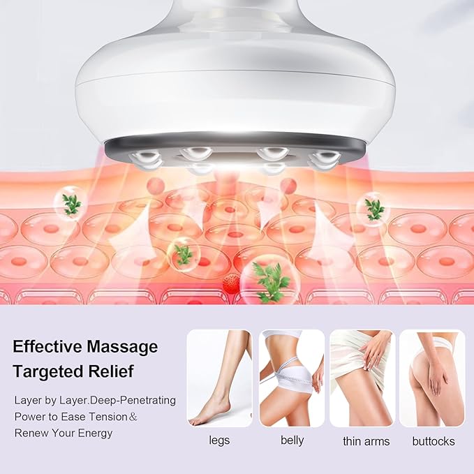 Electric Handheld Cellulite Massager with 12 Suction Modes, Cellulite Remover Tool for Legs, Belly, Thighs, Arms, Butt- Birthday, Christmas, Mothers Day, Valentines Day Gifts for Her Women (White)-Ruum Studio Home