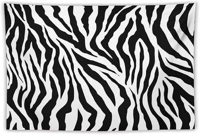 HZOHNAGO Zebra Print Tapestry Nature Wild Animals Black and White Stripe Printed Wall Tapestry Painting Wall Hanging for Bedroom Living Room Dorm 60" W x 40" H-Ruum Studio Home
