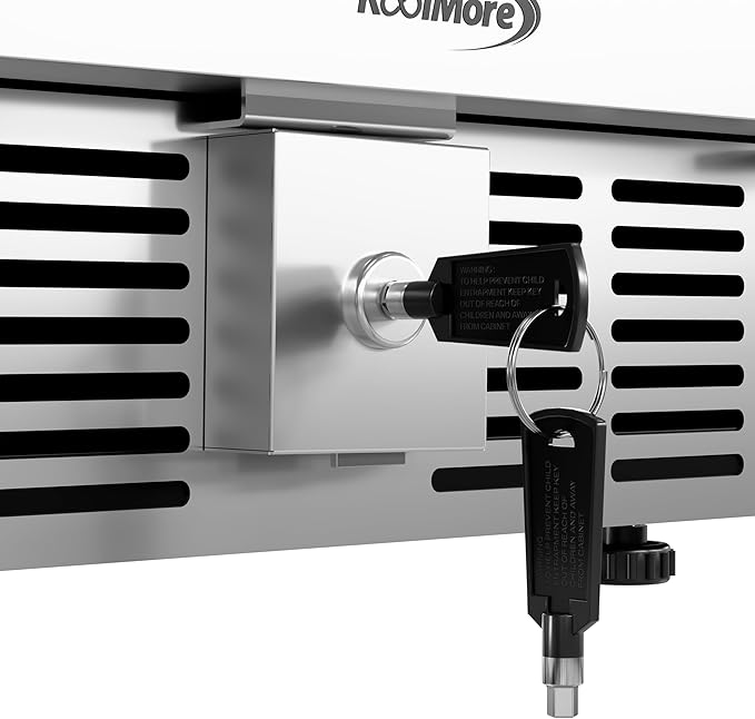 KoolMore 15” Inch Small Built-In Refrigerator and Beverage Cooler for Soda Cans, Beer Cans, Food and Fresh Snacks, 5 Wire Shelves, Adjustable Temperature Range (KM-BIR3C-GD), Stainless Steel-Ruum Studio Home