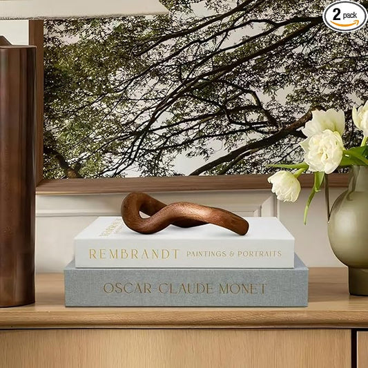 Linen Decorative Books for Home Decor,Set of 2 Aesthetic Faux Decor Book for Decoration,Fake Books for Bookshelf,Keepsake Storage Box (Sage & Beige)-Ruum Studio Home