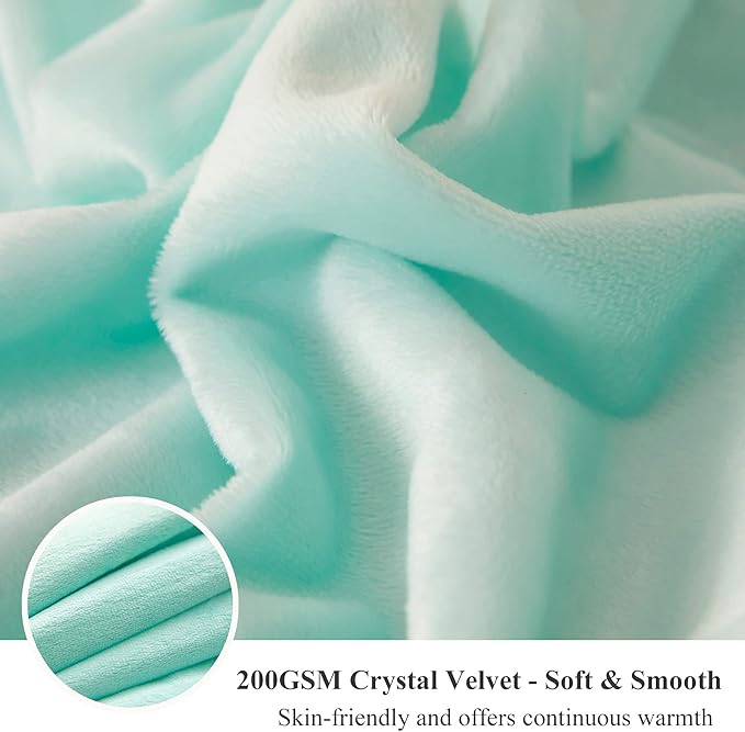XeGe Luxury Faux Fur Throw Blanket, Aqua Soft 50x60 Fluffy Blanket Throw, Shaggy Plush Decorative Couch Blanket, Cute Furry Throw Holidy Fuzzy Lap Blanket for Kids Women Men Teen Girls Aqua Green-Ruum Studio Home