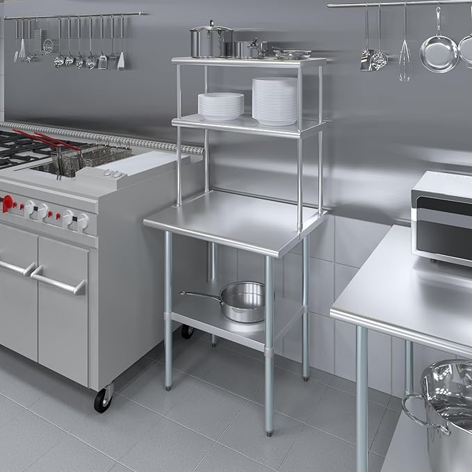 AmGood Double OverShelf Stainless Steel NSF - Many (30" Long x 14" Deep)-Ruum Studio Home