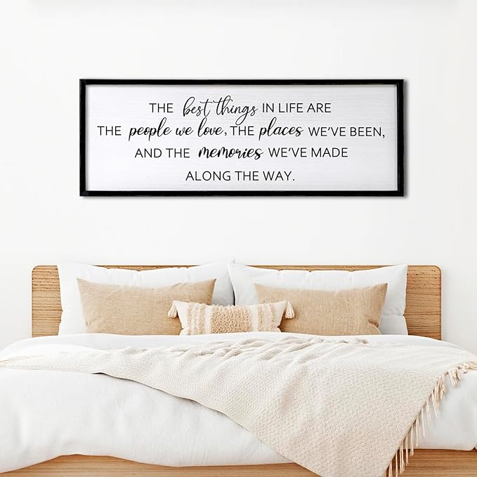 The Best Things in Life Framed Wall Art, 32''×12'' Rustic The Best Things in Life Sign for God Jesus Christ Prayer, Horizontal Holy Inspirational Family Home Decor-Ruum Studio Home