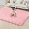 ACOMOPACK Baby Play Mat for Floor 1.3" Thick Memory Foam Play Mat 59"×71" Tummy Time Crawling with Non-Slip Bottom for Living Room,Nursery,Soft Velvet Playpen Mats for Kids,Infants（Pink）-Ruum Studio Home