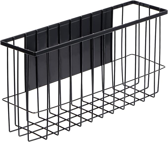 dedoot Magnetic Holder Locker 14.1"x 3.9"x 7" Strong Magnetic Black Mesh Holder Magnetic Basket Organizer Shelf Rack for Whiteboard,Fridge, Sponge, Recipe, Beverage,Refrigerator,Office File Foil-Ruum Studio Home