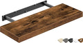 QEEIG Floating Shelf for Wall Bathroom Shelves Bedroom Kitchen Living Room Farmhouse Small Book Shelf 16 inch Set of 1, Brown (015-BN1)-Ruum Studio Home