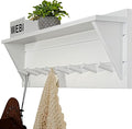 WEBI Coat Rack Wall Mount with Shelf,8 Peg Hooks,34" Long Entryway Wall Shelf with Hooks Underneath for Hanging Coats,Caps,Jacket,Clothes,White-Ruum Studio Home