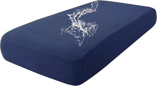 hyha Waterproof Couch Cushion Covers for Pets, Non Slip Sofa Seat Cover for Dogs Washable, Soft Thick Stretch Jacquard Fabric, Sofa Slipcovers with Elastic Bottom (1 Piece for Medium, Navy)-Ruum Studio Home