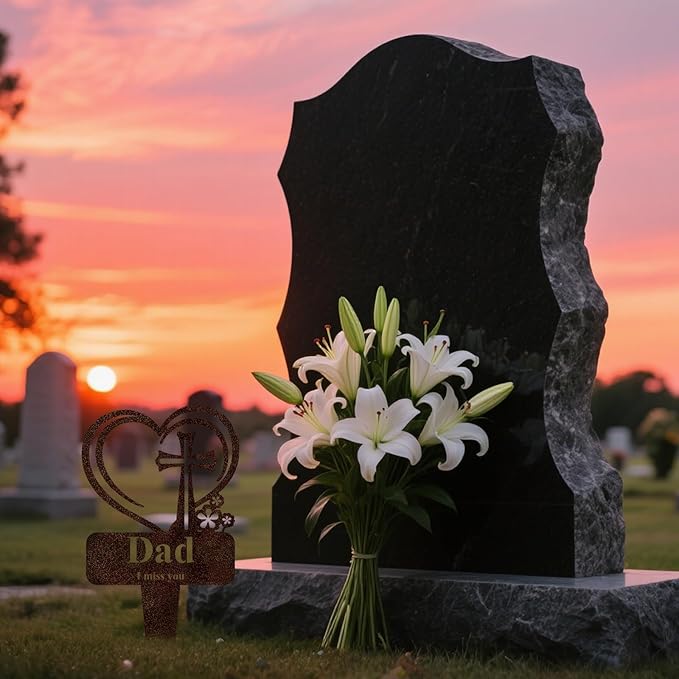 Brother Memorial Grave Stake, Cemetery Decorations for Grave Markers 12.5 x 7.2 inch Heart Metal Sympathy Stakes Graveside Plaque Decor Sign for Brother Graves, Yard, Garden - Rust-Brother-Ruum Studio Home
