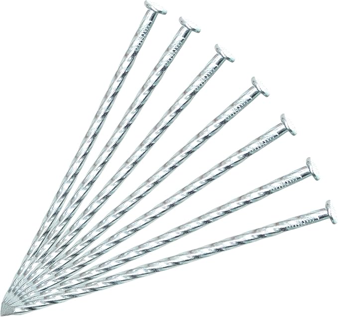 50/100/150 Pack 6" Solid Galvanized Non-Rust Metal Garden Stakes Spiral Landscape Edging Anchors for Paver Edging, Gardening, House Construction, etc (50)-Ruum Studio Home